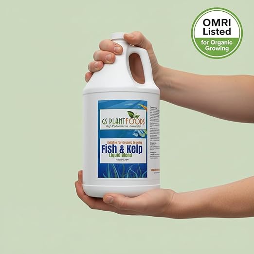 GS Plant Foods Liquid Fish & Kelp Fertilizer (1 Gallon) – Organic Material Review Institute Listed Natural Plant Food for Home Gardens, and Vegetables