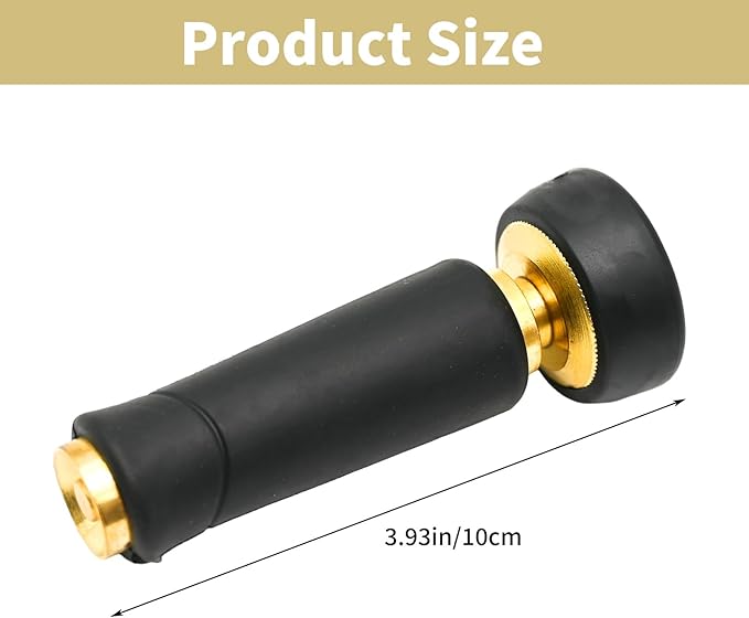 MDEOOSKY 2Packs Brass Hose Nozzle, Heavy-Duty Brass, Adjustable Twist Hose Nozzle Shut Off Valve, Suitable for Cleaning Car, Watering Flowers, Lawns, Cleaning Ground