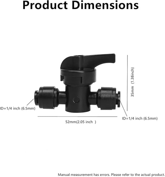 10 Pack 1/4" Drip Irrigation Shut Off Valve - Quick Connect On/Off Control Valve, Leak-Proof for 1/4" Tubing, Sprinkler, Garden & Farm Irrigation Systems