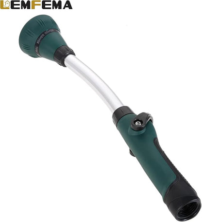 Watering Wand, 15 Inches Sprayer Wand Garden Hose Nozzle with 8 Adjustable Watering Patterns and Thumb Control Shut Off Valve for Showering Dog, Clean the ground, Car Wash, Lawn and Garden (Green)