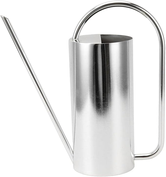 Watering Can, Wide Application Rustproof Long Spout Watering Pot Stainless Steel for Garden (Stainless Steel Color)