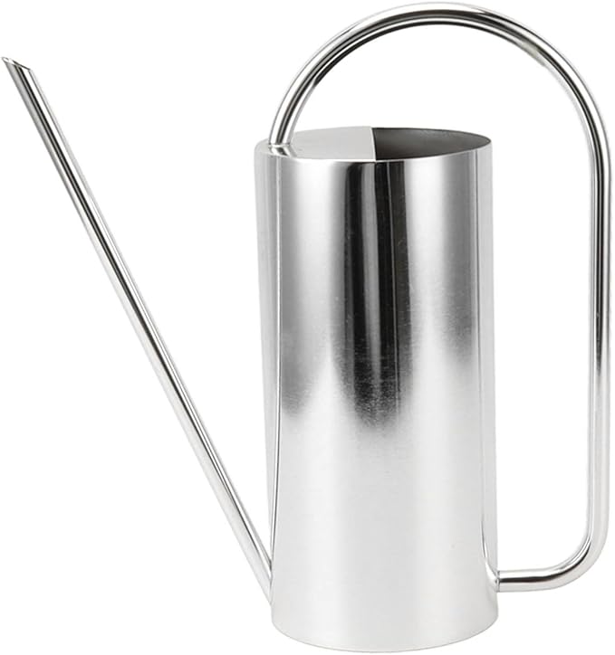 Watering Can, Wide Application Rustproof Long Spout Watering Pot Stainless Steel for Garden (Stainless Steel Color)