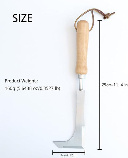 Effective Sidewalk Crack Weeder Tool -Manual Crack Weeder Weed Remover Tool for Garden Yard - L-Type Stainless Steel Weed Crevice Tool