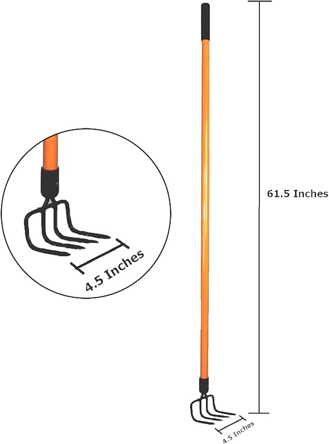 Ashman Garden Cultivator (1Pack)– Sturdy Hand Tiller/Cultivator – Heavy Duty Blade for Digging, Loosening Soil and Weeding – Rubber Grip Handle for a Strong Hold – Rust Resistant