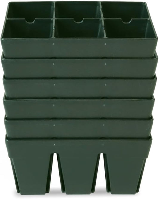Epic Gardening Reusable Seed Starter Tray - Easy Watering Seed Starting Trays - Gardener Friendly Plant Trays for Seedlings | UV-Treated & BPA-Free -6-Cell Seed Starting Trays - 6 Trays/Sage Green