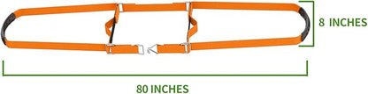 Potted Plant Mover，Plant Lifting Straps for Garden Flower Pots, Planters，Rocks, Trees，Easily Lift and Move Heavy Items Up to 150 Pounds，Small Size, Orange, Patent Pending