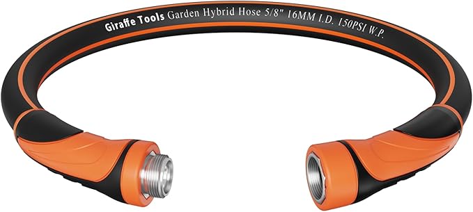 Giraffe Tools Garden Leader Hose 3ft x 5/8", Short Water Hose Heavy Duty, Flexible, Lightweight Hybrid Hose with Swivel Handle, Male to Female Fittings, Burst 600 PSI