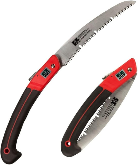 EZ KUT WOW Folding Saw 10” – Heavy-Duty Hand Saw for Tree Trimming, Pruning & Wood Cutting – Compact Foldable Design for Camping, Hunting & Survival – Razor Sharp SK4 Steel Blade