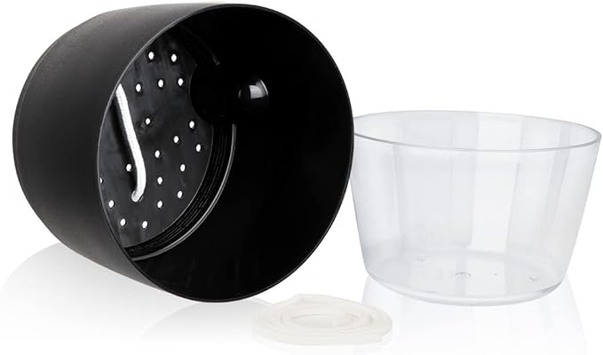 Vanavazon 6 Inch Self Watering Planter Pots for Indoor Plants, 3 Pack African Violet Pots with Wick Rope-Black