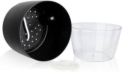 Vanavazon 6 Inch Self Watering Planter Pots for Indoor Plants, 3 Pack African Violet Pots with Wick Rope-Black