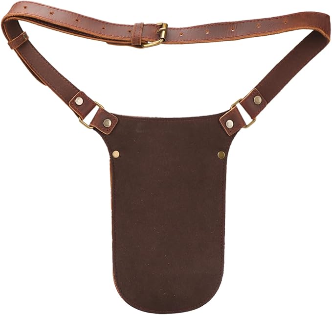 Tourbon Leather Gardening Belt Florist Tool Bag Gardener Holster Waist Pouch Electrician Carpenter Organizer Kit with 4 Pockets Up to 44"", Brown