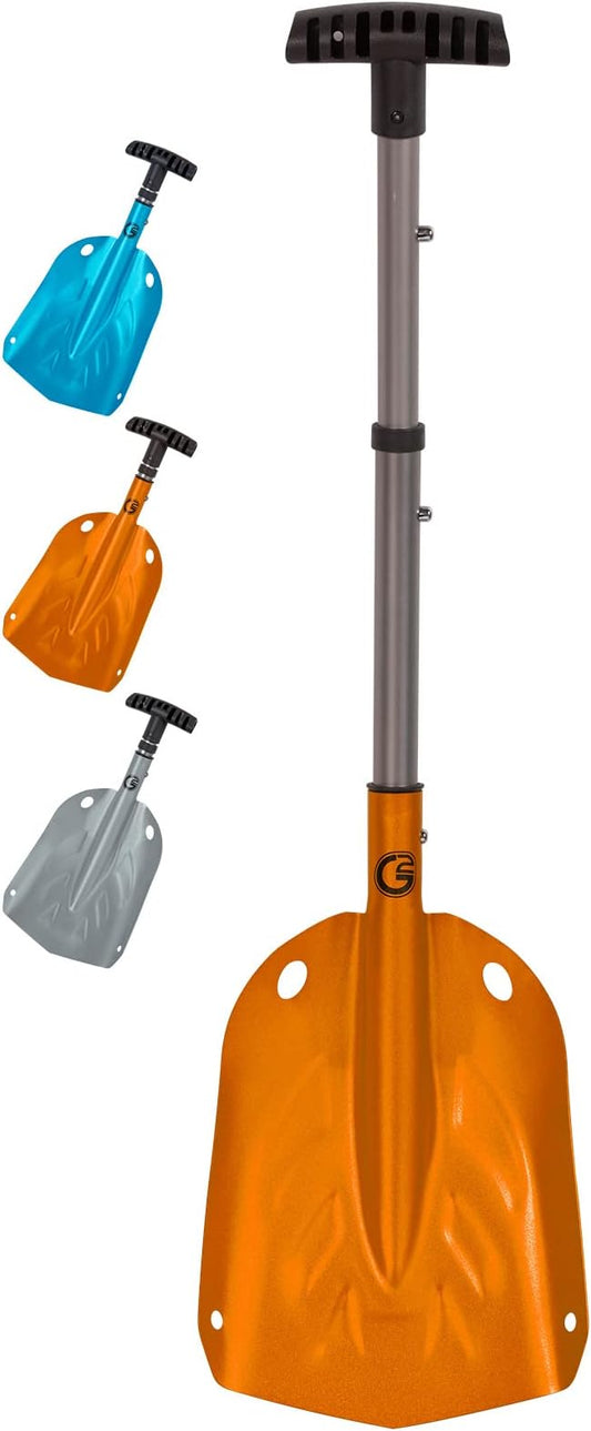 G2 Backcountry Lightweight Telescopic Avalanche Snow Shovel, Storage Down to 13 inch, Durable Aluminum Alloy Material, ABS Anti-Slip Proof Handle, Compact Storage Size (Orange)