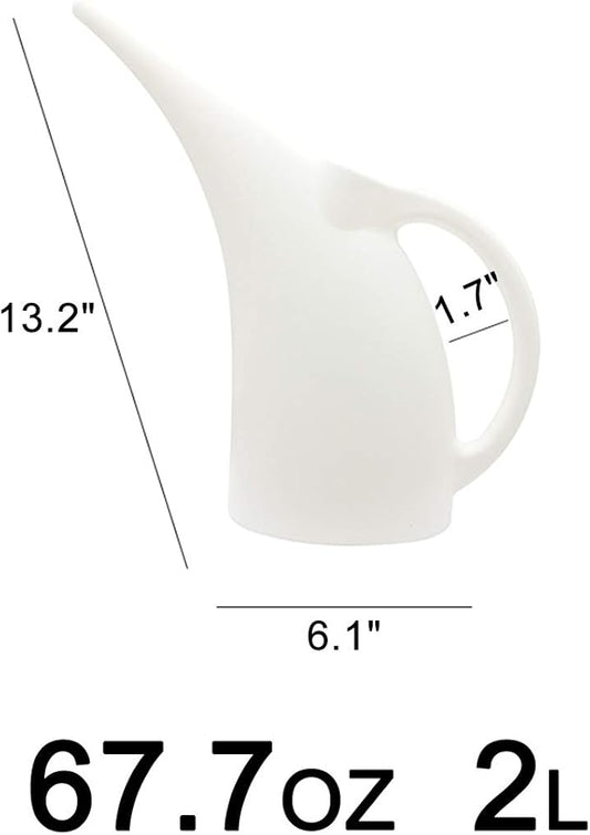 Plastic Watering Can for Plant Garden - 1/2 Gallon - White