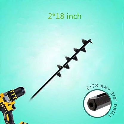 Auger Drill Bit，Garden Plant Flower Bulb Rapid Planter Umbrella Hole Digger for 3/8” Hex Drive Drill(218inch)