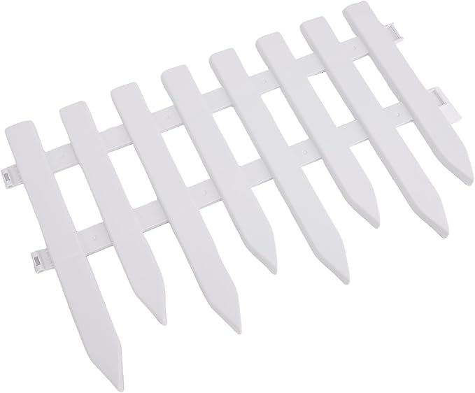 Decorative Landscape Edging Fence Durable Garden Border Panel for Lawn Flower Beds Pathways, Plastic, 5PCS