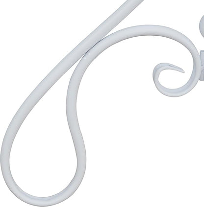 White Round Tabletop Plant Stand, French Vintage Metal Flower Pot Riser with Ornate Edge Detailing, Centerpiece Garden Decor