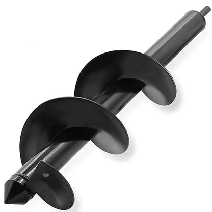TCBWFY Auger Drill Bit for 3.5"x16", Extended Length Garden Spiral Drill Bit for Bulbs and Flowers, Post Hole Digger for 3/8"Hex