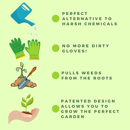 The Original Sharktooth Weed Puller Remover & Gardening Tool Weeder (3 Pack)-Pull from The Root Easily! Ergonomic Handheld Weeding Tool for Spring Summer Cleaning, for All Ages & Abilities