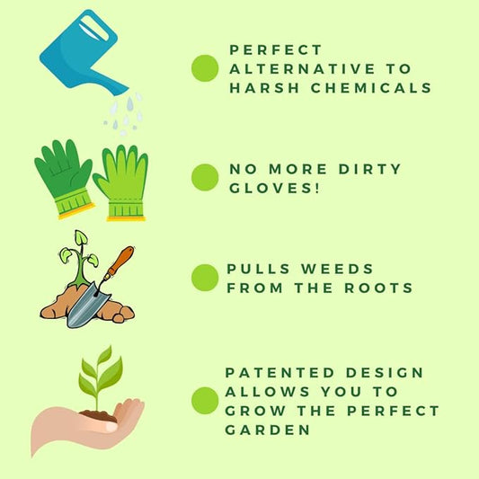 The Original Sharktooth Weed Puller Remover & Gardening Tool Weeder (3 Pack)-Pull from The Root Easily! Ergonomic Handheld Weeding Tool for Spring Summer Cleaning, for All Ages & Abilities