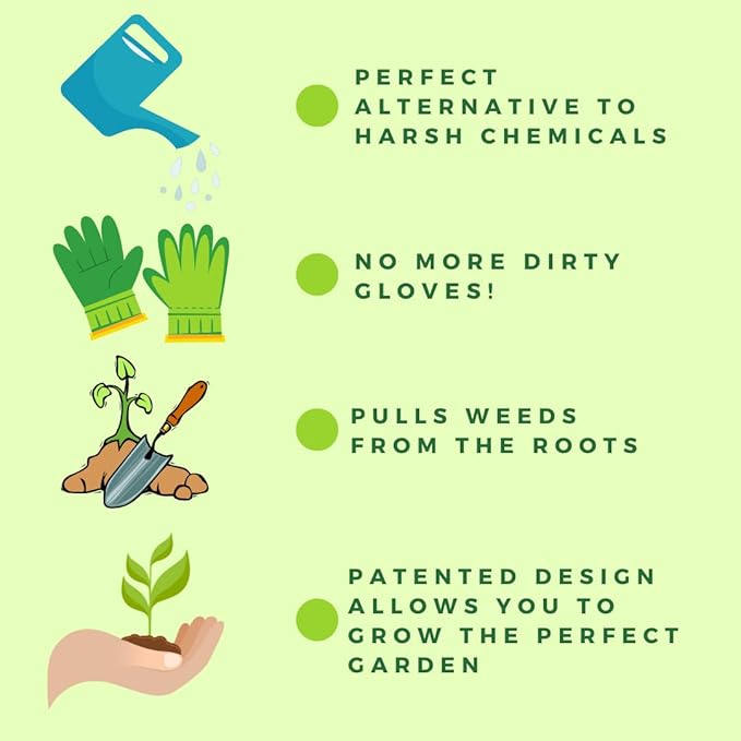 The Original Sharktooth Weed Puller Remover Weeding & Gardening Tool Weeder -Pull from The Root Easily! Ergonomic Handheld Weeding Tool for Spring Summer Cleaning, for All Age Gardeners