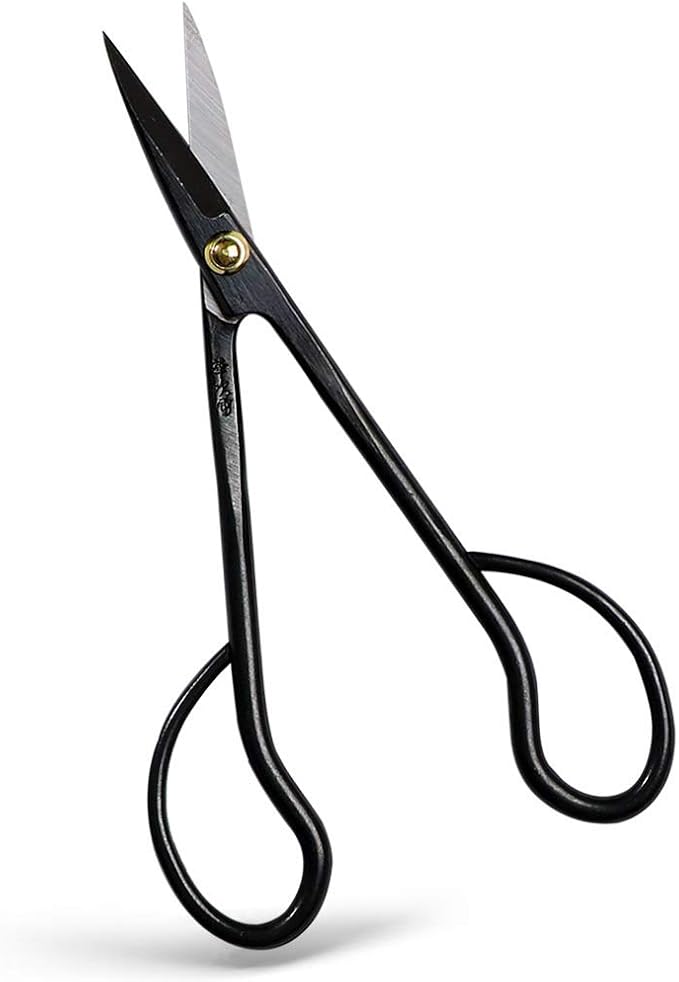 Wazakura Satsuki Bonsai Scissors 7" (180mm) – Hand-Forged Japanese Pruning Shears Made in Japan, S58C Carbon Steel, Precision Bonsai & Garden Tool
