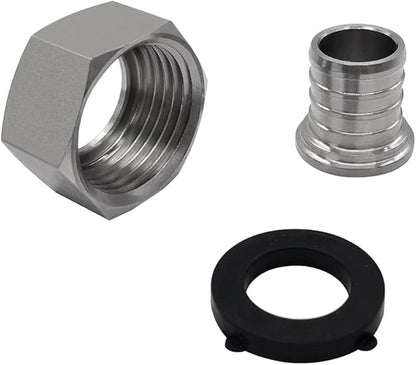 beduan 304 Stainless Steel PEX Garden Hose Adapter Fitting 3/4" PEX Barb to 3/4" GHT Female Connector for Irrigation Watering Outdoor Garden Water