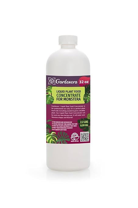 Gardenera Plant Growth Superfood for MONSTERA Plants with 18 Essential Vitamins & Minerals - Organic Plant Food Fertilizer - Micro-Fungi and Bio-Organisms for MONSTERA Care & Growth Enhancement - 32oz