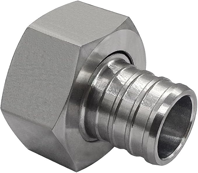 beduan 304 Stainless Steel PEX Garden Hose Adapter Fitting 3/4" PEX Barb to 3/4" GHT Female Connector for Irrigation Watering Outdoor Garden Water