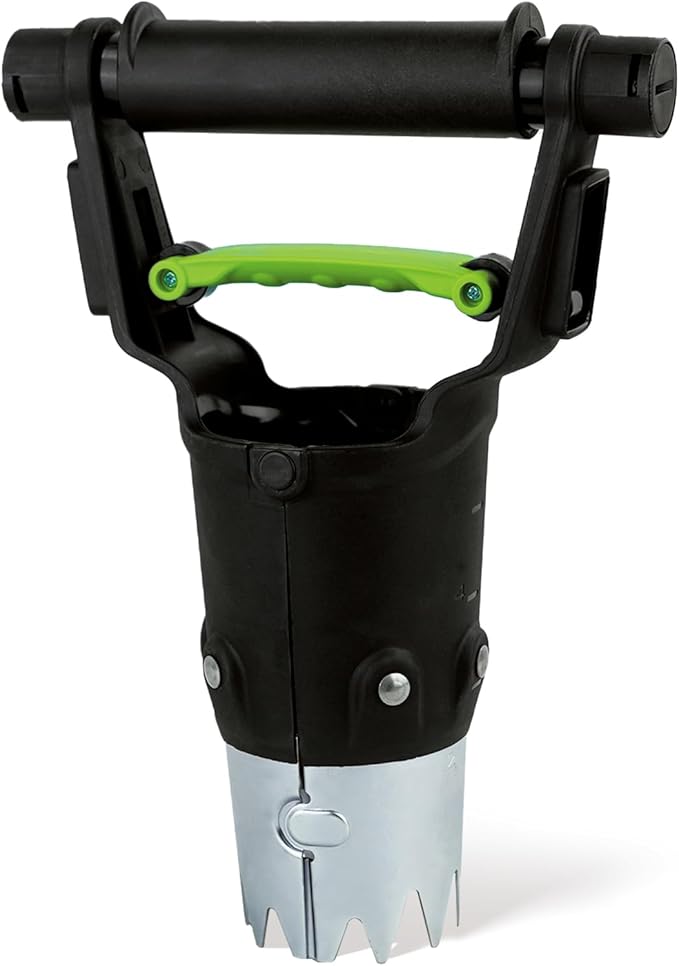 Hugeleaf Bulb Planter Tool, 1-5 Inch Depth Garden Bulb Planter with Comfortable Grip Handle, Galvanized Steel Serrated Edge for Planting Tulip Daffodils Dahlias Onions