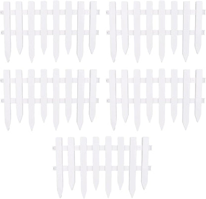 Decorative Landscape Edging Fence Durable Garden Border Panel for Lawn Flower Beds Pathways, Plastic, 5PCS
