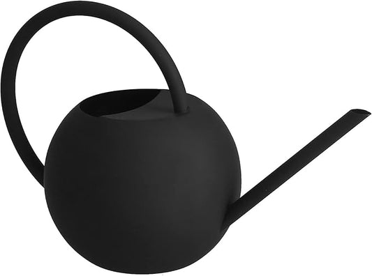 Long Spout Watering Can, 400Ml Stainless Steel Metal Watering Pot for Outdoor and Indoor Plants Decorative Black Colored Watering Can for Gardening Family Gardening