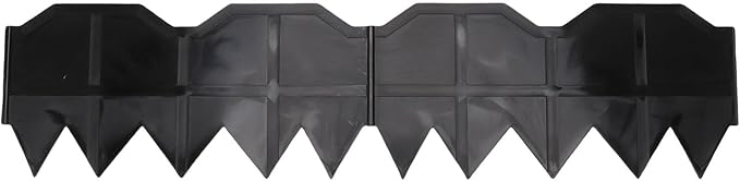 Garden Edging Border 40 Pack Black Plastic Landscape Lawn Fence Panels 5.7 in by 12 in Easy Install Decorative Garden Border