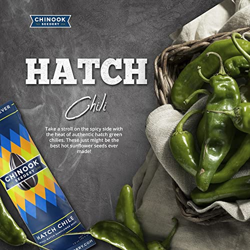 Chinook Seedery Low Sodium Sunflower Seeds – Hatch Chile Flavor, Pack of 36, 1.5oz – Sunflower Seeds to Eat – Keto, Jumbo, Roasted, Baseball Snacks