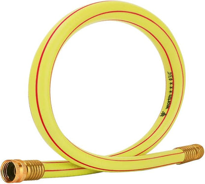 Short Lead-in Yellow Garden Hose 3/4 in. x 3 ft.-Kink Free, Leakproof, Flexible -Heavy Duty Durable Lightweight Water Pipe for Commercial Use, Lawn Care & Equipment Connection -Male to Female Fittings