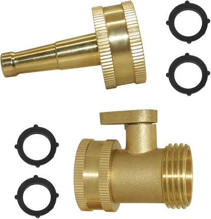 Hooshing Heavy Duty Brass Jet Nozzle High Pressure Jet Sweeper Sprayer Nozzle with Garden Hose Shut Off Valve 3/4" GHT Connector