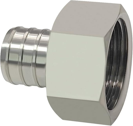 beduan 304 Stainless Steel PEX Garden Hose 3/4" PEX Barb to 3/4" GHT Female Connector Adapter Fitting for Irrigation Watering Outdoor Garden Water