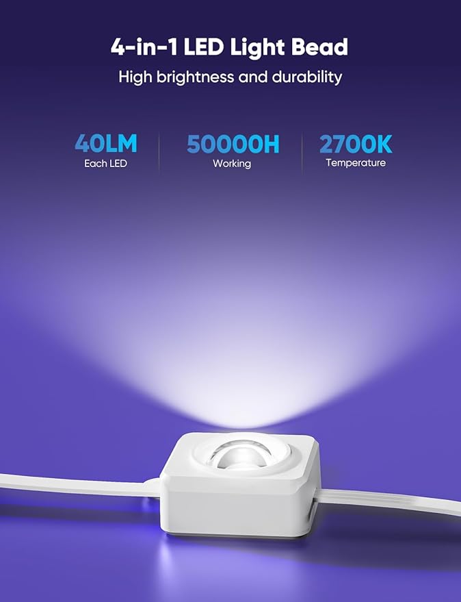 APPECK Permanent Outdoor Lights 300ft with 216 LED Lights, 108W Smart RGBW Eaves Lights, DC 36V, 40LM, IP67 Waterproof String Lights for Halloween Christmas Decor, Compatible with Alexa, White