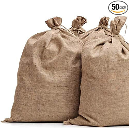 Burlap Bags 22" x 36" - Great for Planting/Gardening - Kids Sack Bag - Plant Covers - Food Grade - Sacks Burlap by Sandbaggy (Pack of 50)