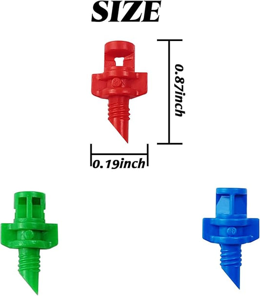 RONYOUNG 360PCS Drip Irrigation Emitters, Micro Sprinkler Heads Irrigation Misting Sprinkler Refraction Micro Sprayer Irrigation Misting Nozzles (90/180/360 Degrees)