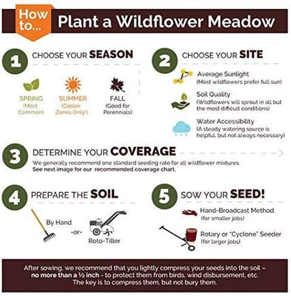 Non GMO Bulk All Perennial Wildflower Seed Mix Non GMO (50 Lbs)