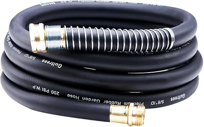 Leader Garden Hose 10ft x 5/8", Heavy Duty Short Water Hose, Male to Female Fittings, Five Layered Braiding for Durability, 1000PSI Burst, 200PSI Working (Black)