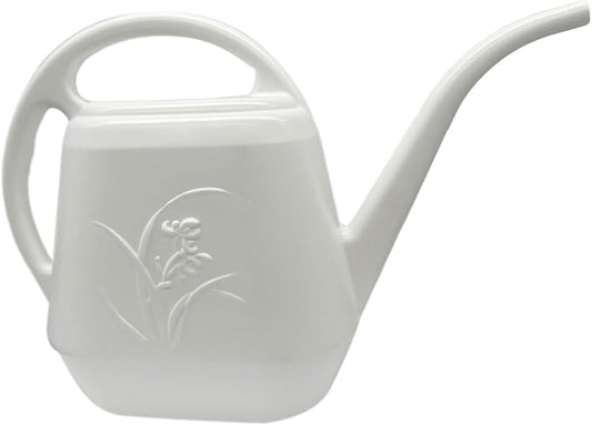 Plant Watering Can - 1 Gallon - White - with Long Spout for Indoor and Outdoor Plant Garden