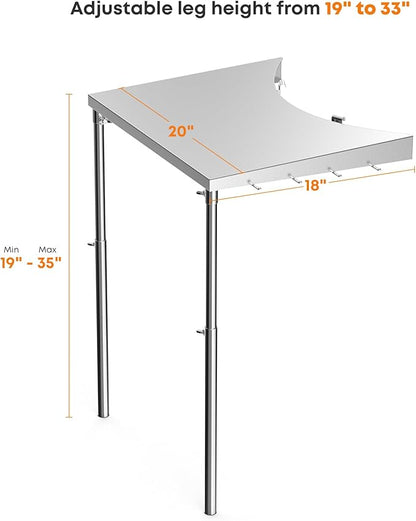 Stanbroil Stainless Steel Work Table Fits All Weber 18", 22" Charcoal Kettle Grills and Other Similar Size Charcoal Kettle Grills -Patent Pending