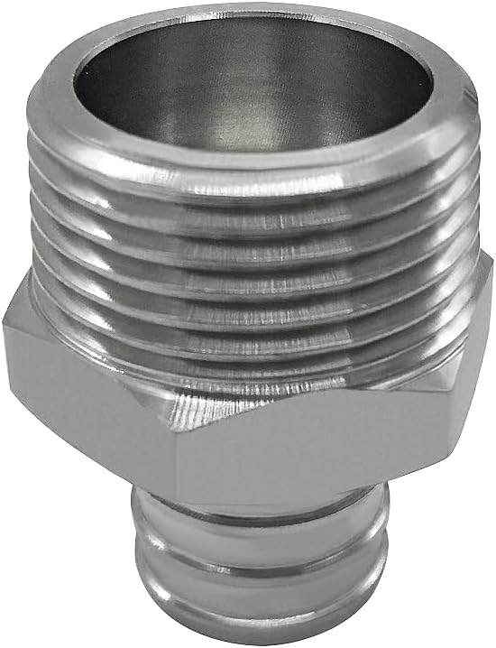 beduan Stainless Steel PEX Garden Hose Adapter Fitting 1/2" PEX Barb to 3/4" GHT Male Connector for Outdoor Garden Irrigation Watering