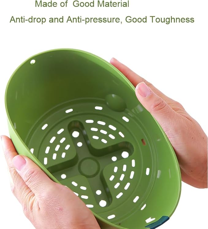 2 Pack 10 Inch Hanging Planters for Indoor Outdoor Plants, Plastic Hanging Basket Flower Plant Pots, Plant Self Watering Pot with Drainage Holes and Saucers for Garden Home (Green)