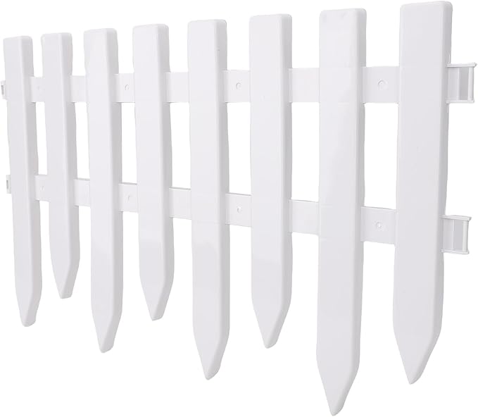Decorative Landscape Edging Fence Durable Garden Border Panel for Lawn Flower Beds Pathways, Plastic, 5PCS