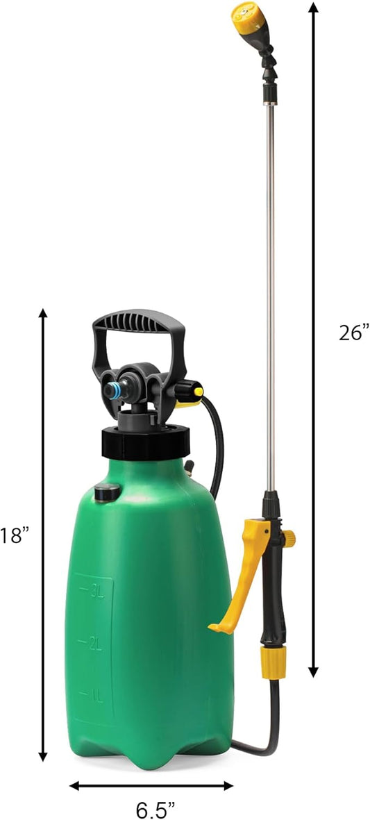 Aussie EzySpray™ 0.8 Gal No-Pump Garden Sprayer – Power Pouch™ Self-Pressurizing Speed, Handheld with 4 Spray Patterns, Comfort Grip Wand, Chemical & Water Use
