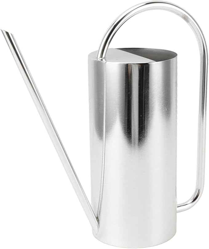 Watering Can, Wide Application Rustproof Long Spout Watering Pot Stainless Steel for Garden (Stainless Steel Color)