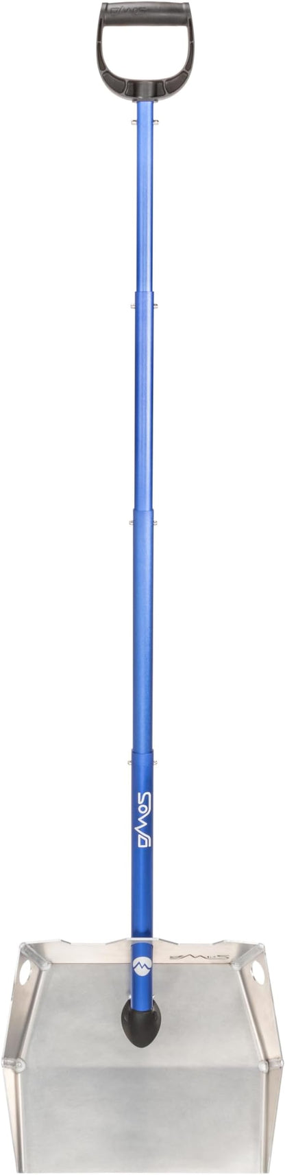DMOS Alpha Shovel - Lightweight, Heavy-Duty Aluminum Snow Shovel with Extendable & Collapsible Handle for Sidewalks & Driveways - Blue