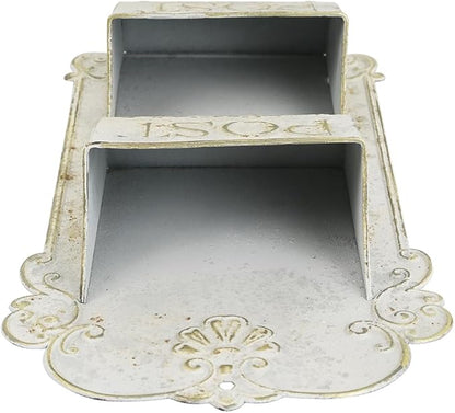 All Chic Metal Wall Planter - Outdoor Rustic Wall Mount Hanging Planter, White Gold